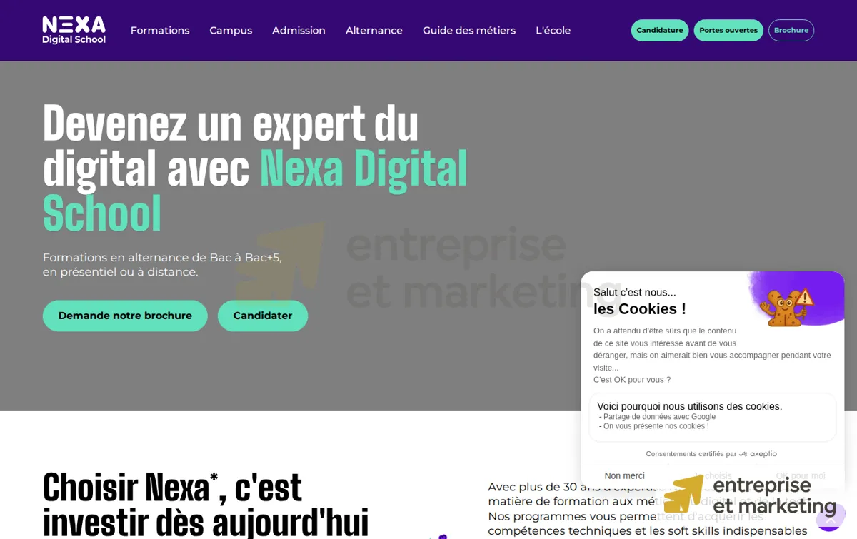 Capture : Formations Web & Digital en Alternance - Nexa